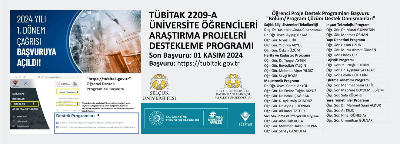 Kadınhanı Faik İçil MYO - TÜBİTAK 2209-A Üniversite Öğrencileri Araştırma Projeleri Destekleme Programı Başvuru Belgeleri ve e-Başvuru